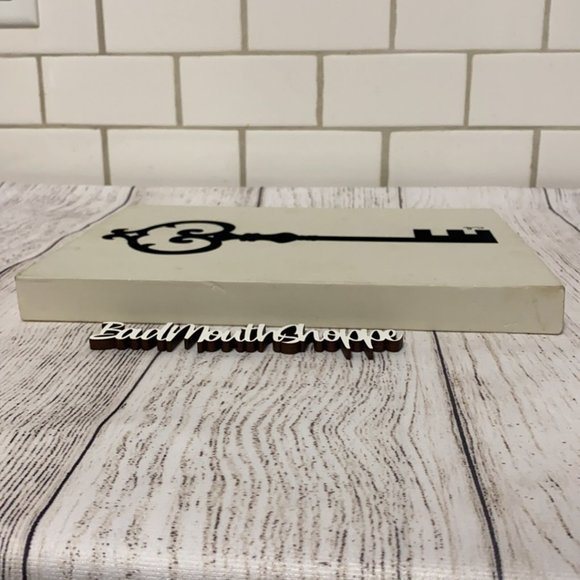 Hobby Lobby Black Velvet Felt Skeleton Key Wood Block Canvas Wall Art - Picture 6 of 9